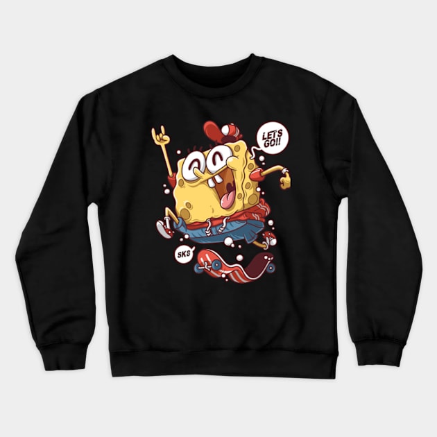 Spongebob Skater Crewneck Sweatshirt by karyatansu